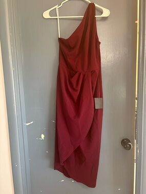 Lulus One-Shoulder Burgundy Women’s Dress